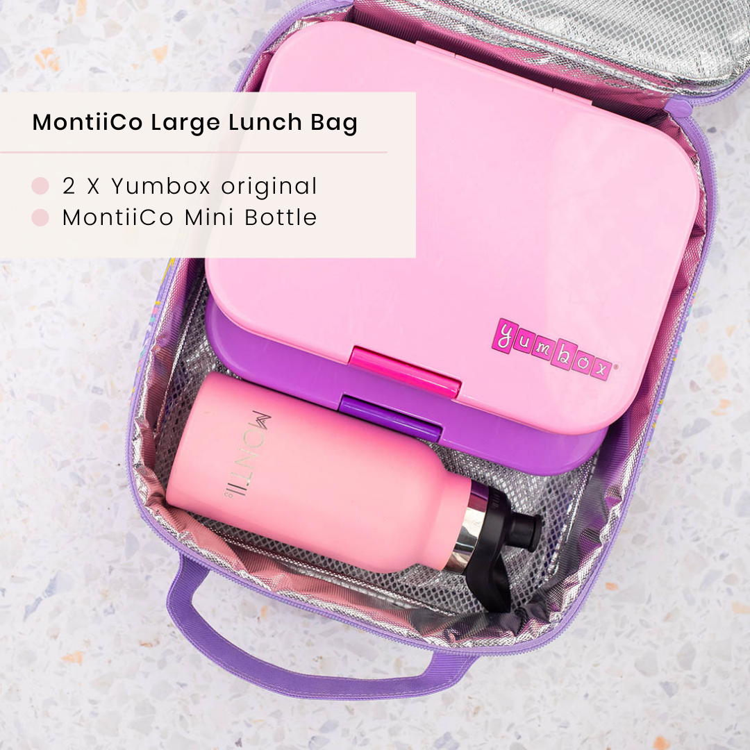 MontiiCo Large Insulated Lunch Bag - Block Land