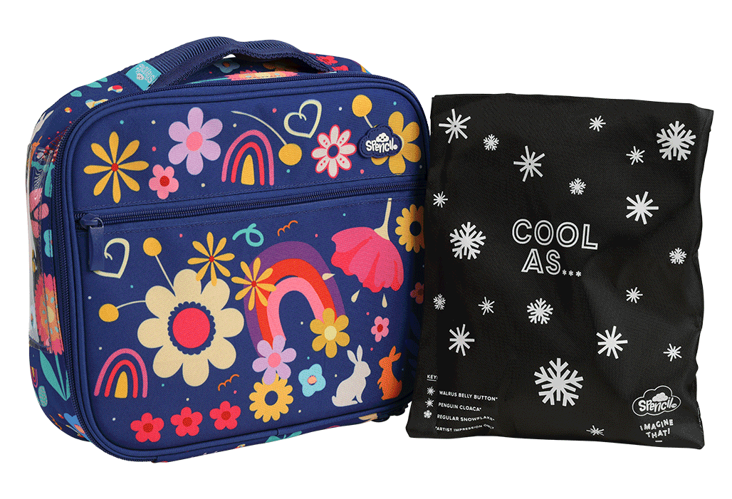 Spencil Big Cooler Lunch Bag + Chill Pack -Flower Power