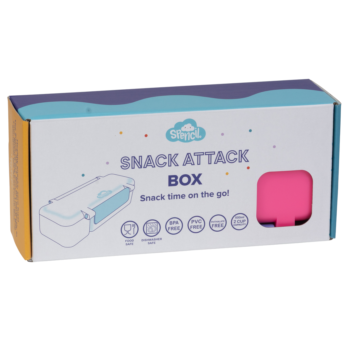 Spencil Snack Attack box - Fuchsia