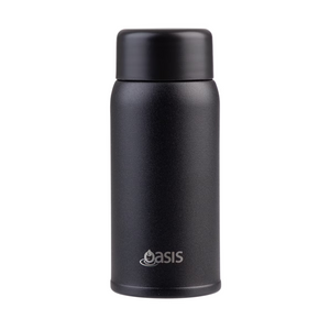OASIS STAINLESS STEEL DOUBLE WALL INSULATED 'MINI-MINI' DRINK BOTTLE 150ML - Black