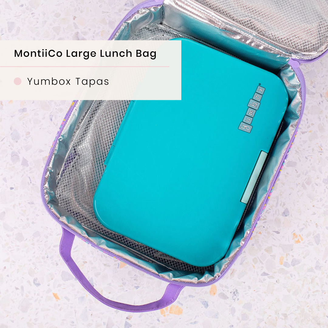 MontiiCo Large Insulated Lunch Bag - Block Land