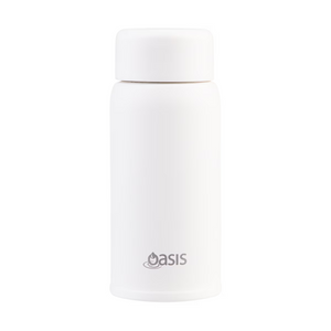 OASIS STAINLESS STEEL DOUBLE WALL INSULATED 'MINI-MINI' DRINK BOTTLE 150ML - Linen