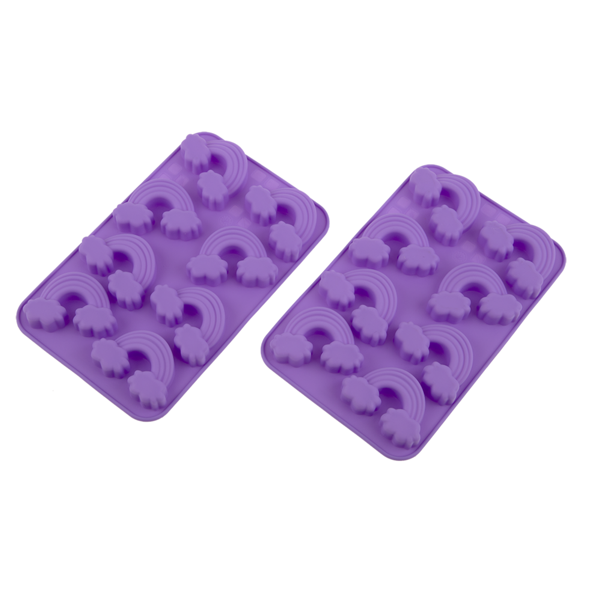 DAILY BAKE SILICONE RAINBOW 8 CUP CHOCOLATE MOULD SET 2 - PURPLE