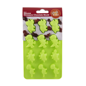 DAILY BAKE SILICONE DINOSAUR 8 CUP CHOCOLATE MOULD SET 2 - GREEN