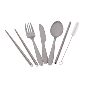 APPETITO 6 PIECE STAINLESS STEEL TRAVELLER'S CUTLERY SET - SILVER