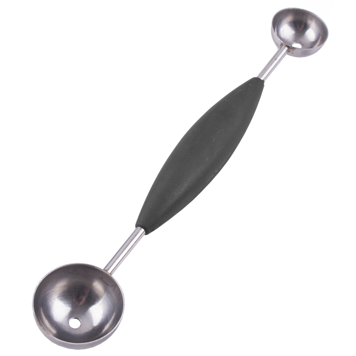 STAINLESS STEEL DOUBLE MELON BALLER W/ SOFT GRIP