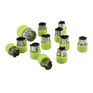 APPETITO FRUIT & VEGETABLE CUTTERS SET 12 ASST. SHAPES - GREEN