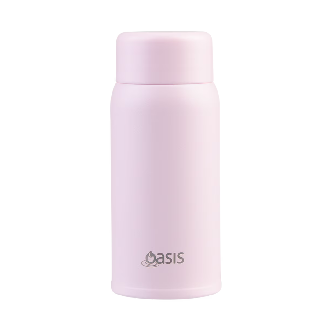 OASIS STAINLESS STEEL DOUBLE WALL INSULATED &#39;MINI-MINI&#39; DRINK BOTTLE 150ML - Pink Lemonade