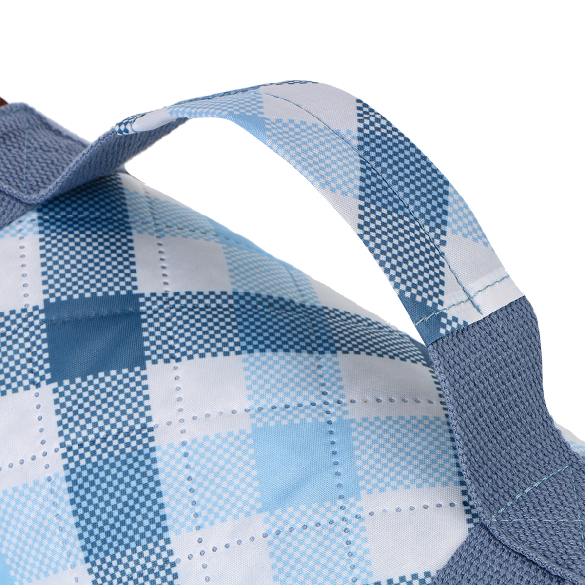 SACHI PICNIC RUG 175 X 142CM - GINGHAM BLUE-GREY