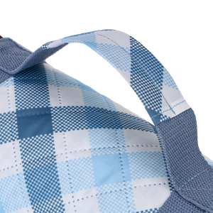 SACHI PICNIC RUG 175 X 142CM - GINGHAM BLUE-GREY