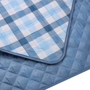 SACHI PICNIC RUG 175 X 142CM - GINGHAM BLUE-GREY