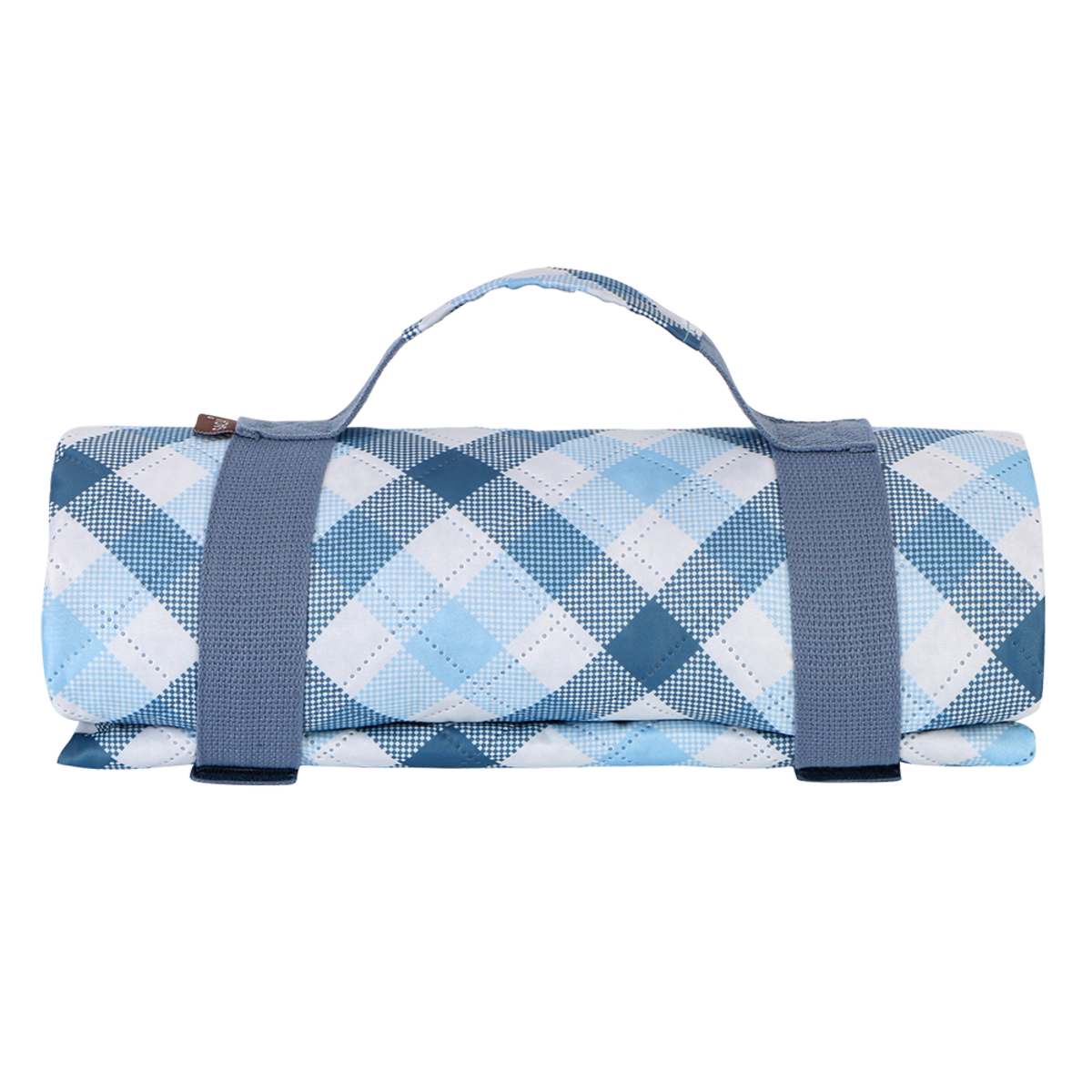 SACHI PICNIC RUG 175 X 142CM - GINGHAM BLUE-GREY