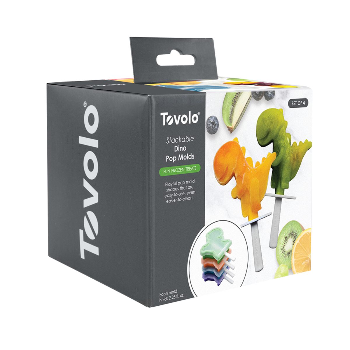 STACKABLE ICE POP MOULDS SET 4 - Dinosaur