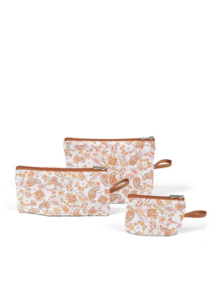 Packing Pouch Trio - Peach Paisley