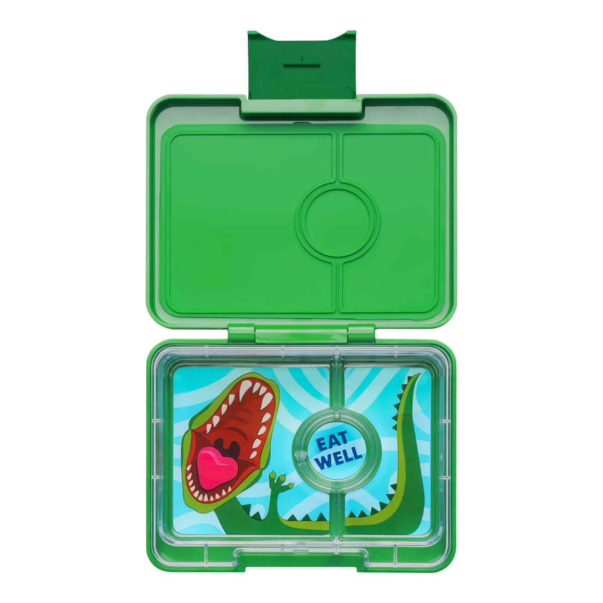 YUMBOX SNACK BOX 3 COMPARTMENT - JURASSIC GREEN - DINOSAUR
