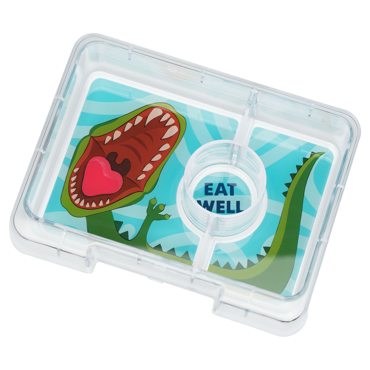 YUMBOX SNACK BOX 3 COMPARTMENT - JURASSIC GREEN - DINOSAUR