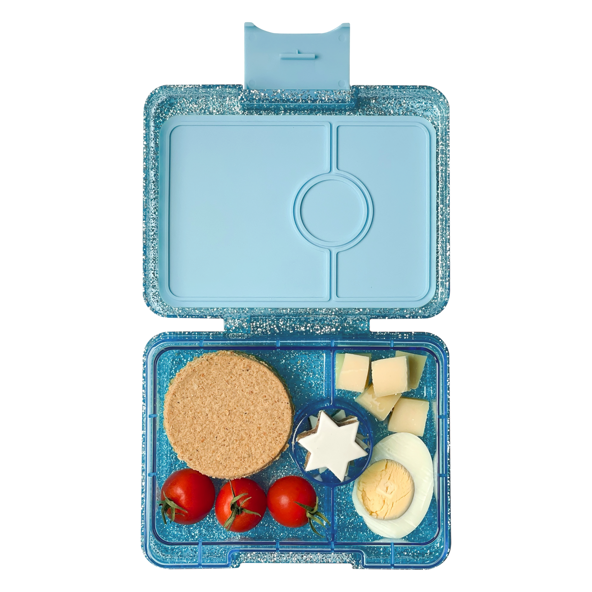 YUMBOX SNACK BOX 3 COMPARTMENT - TWINKLE AQUA - GLITTER