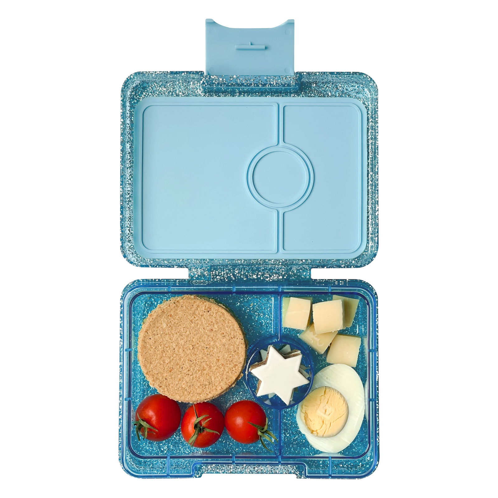 YUMBOX SNACK BOX 3 COMPARTMENT - TWINKLE AQUA - GLITTER