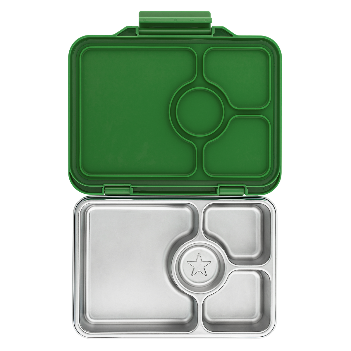 YUMBOX PRÊT STAINLESS STEEL BENTO BOX 4 COMPARTMENT -POMME GREEN