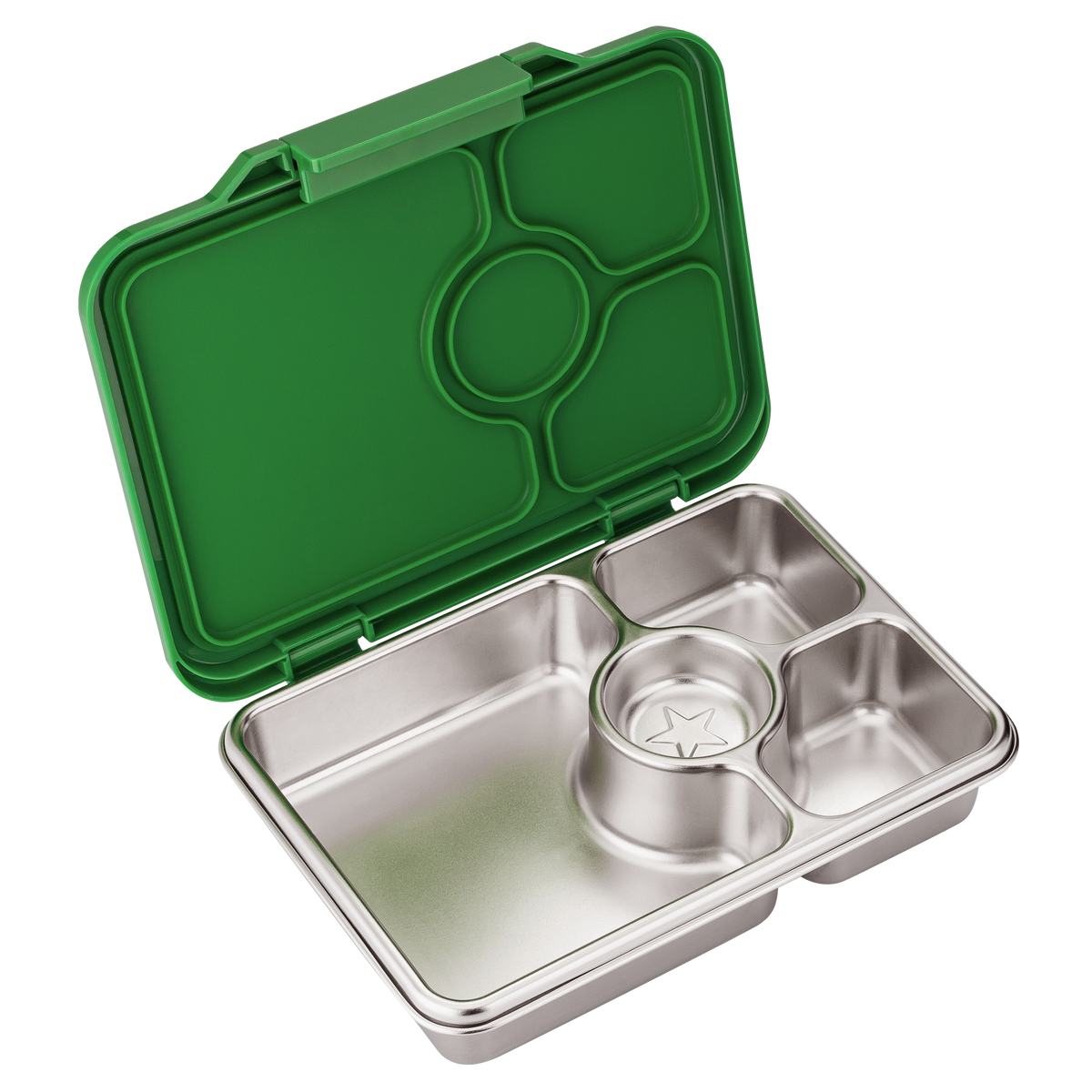 YUMBOX PRÊT STAINLESS STEEL BENTO BOX 4 COMPARTMENT -POMME GREEN
