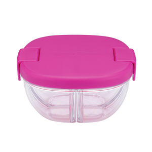 YUMBOX 3 COMPARTMENT SNACK BOWL 384ML -RASPBERRY PINK