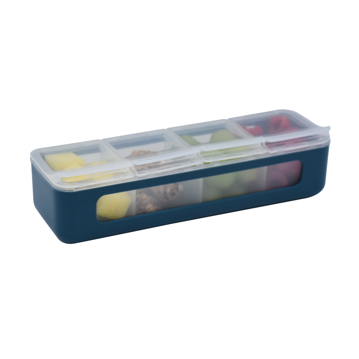 MELII LUXE 4 COMPARTMENT SNACK BOX - BLUE