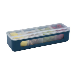 MELII LUXE 4 COMPARTMENT SNACK BOX - BLUE