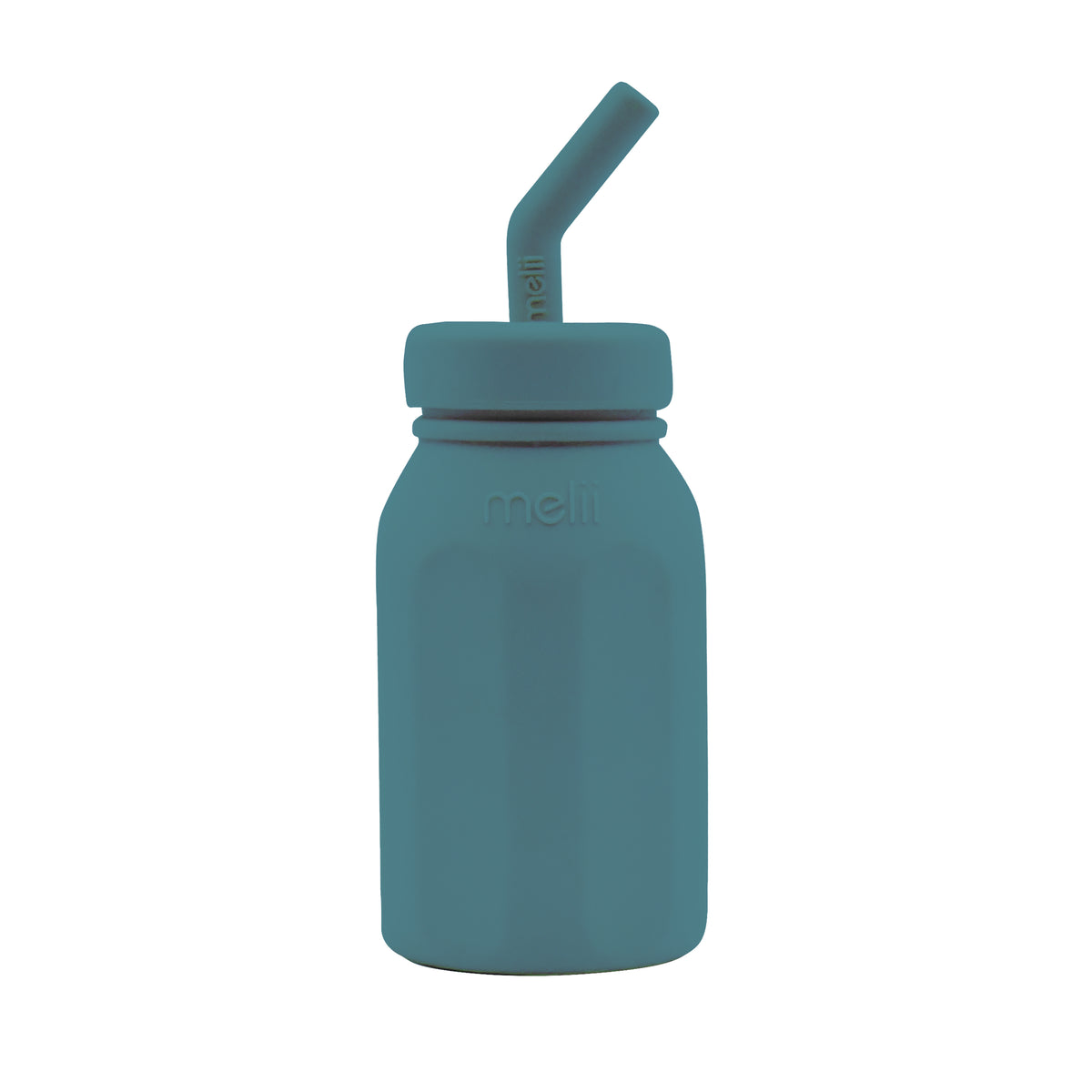 MELII LUXE SILICONE STRAW BOTTLE (BLUE)