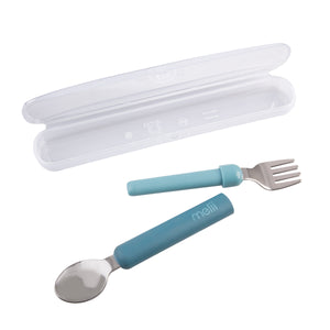 MELII LUXE DETACHABLE SPOON & FORK - BLUE