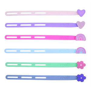 MELII LUXE SILICONE WRAP BANDS - FLOWER/HEART/RAINBOW