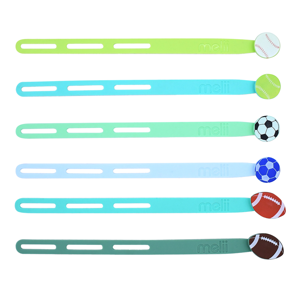 MELII LUXE SILICONE WRAP BANDS - SPORTS BALLS