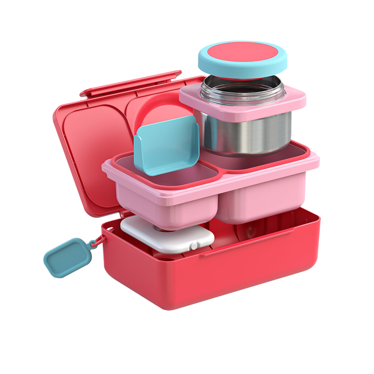 OMIEBOX UP HOT &amp; COLD BENTO BOX - CHERRY PINK