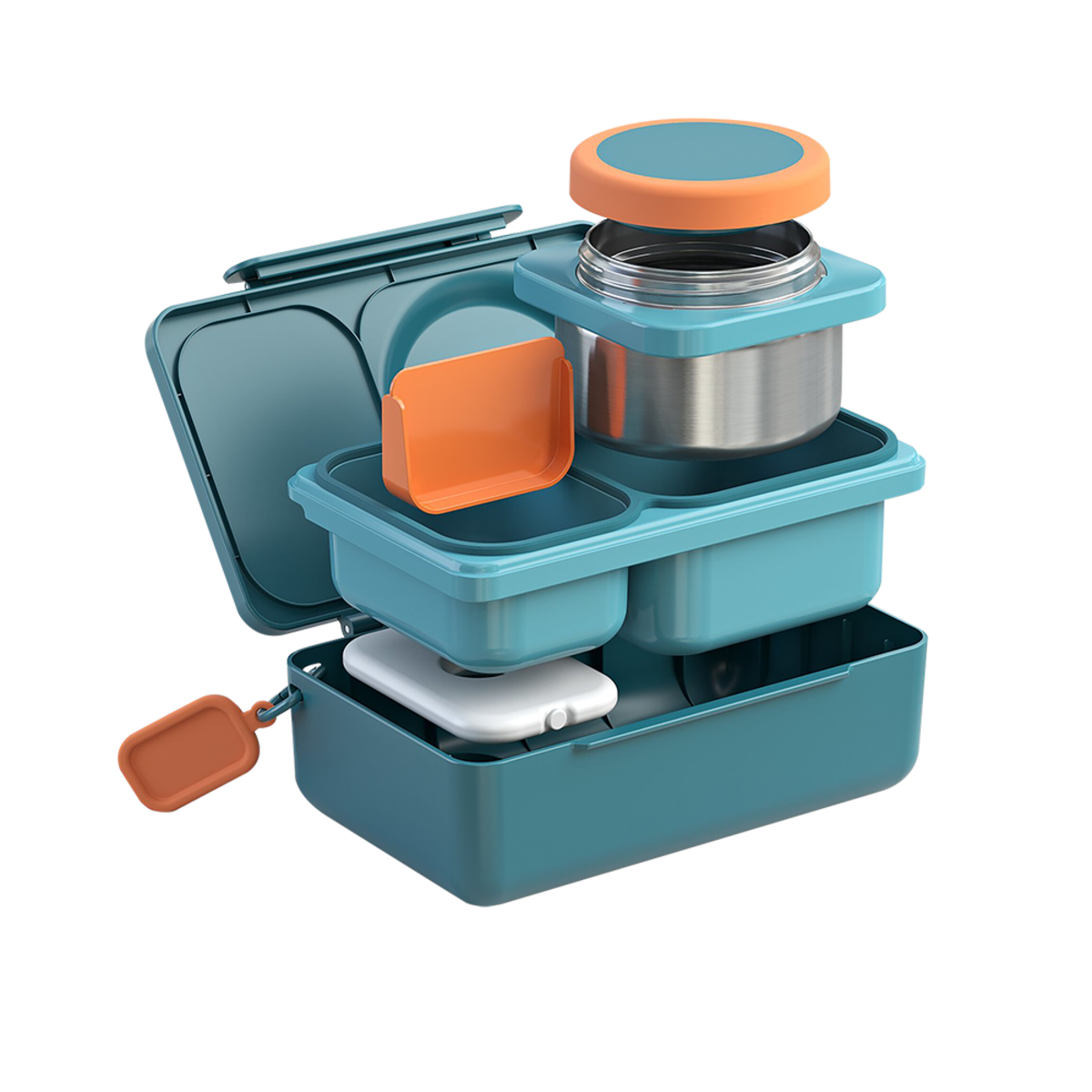 OMIEBOX UP HOT &amp; COLD BENTO BOX - TEAL GREEN