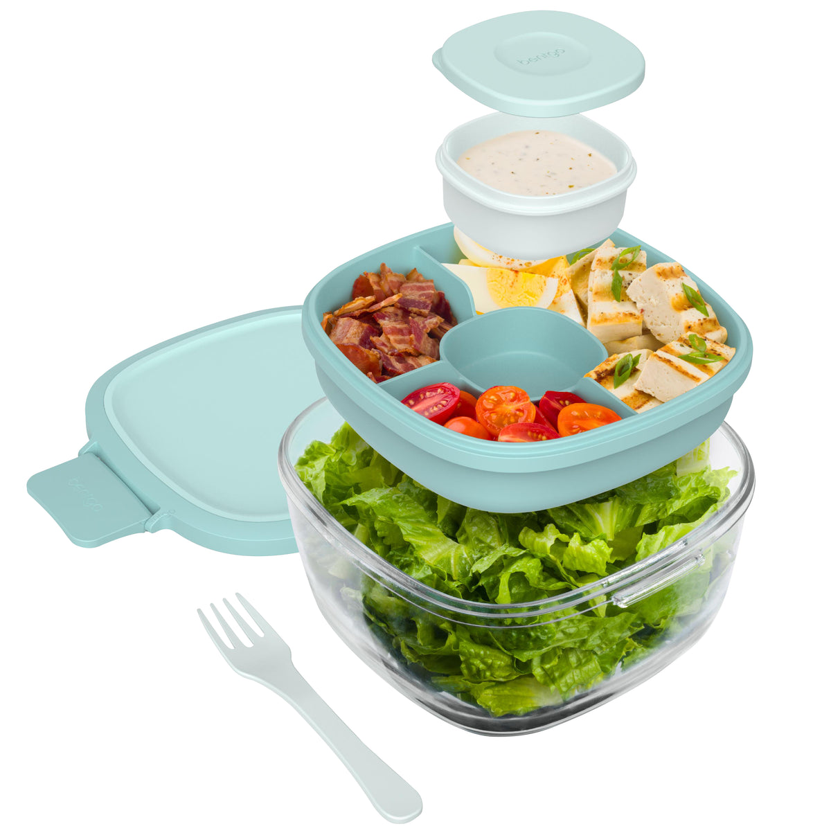 BENTGO ALL-IN-ONE GLASS SALAD CONTAINER - Coastal Seaglass