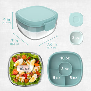 BENTGO ALL-IN-ONE GLASS SALAD CONTAINER - Coastal Seaglass