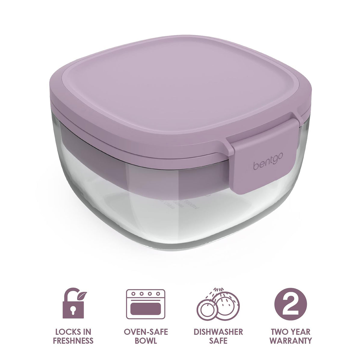 BENTGO ALL-IN-ONE GLASS SALAD CONTAINER - Lavender