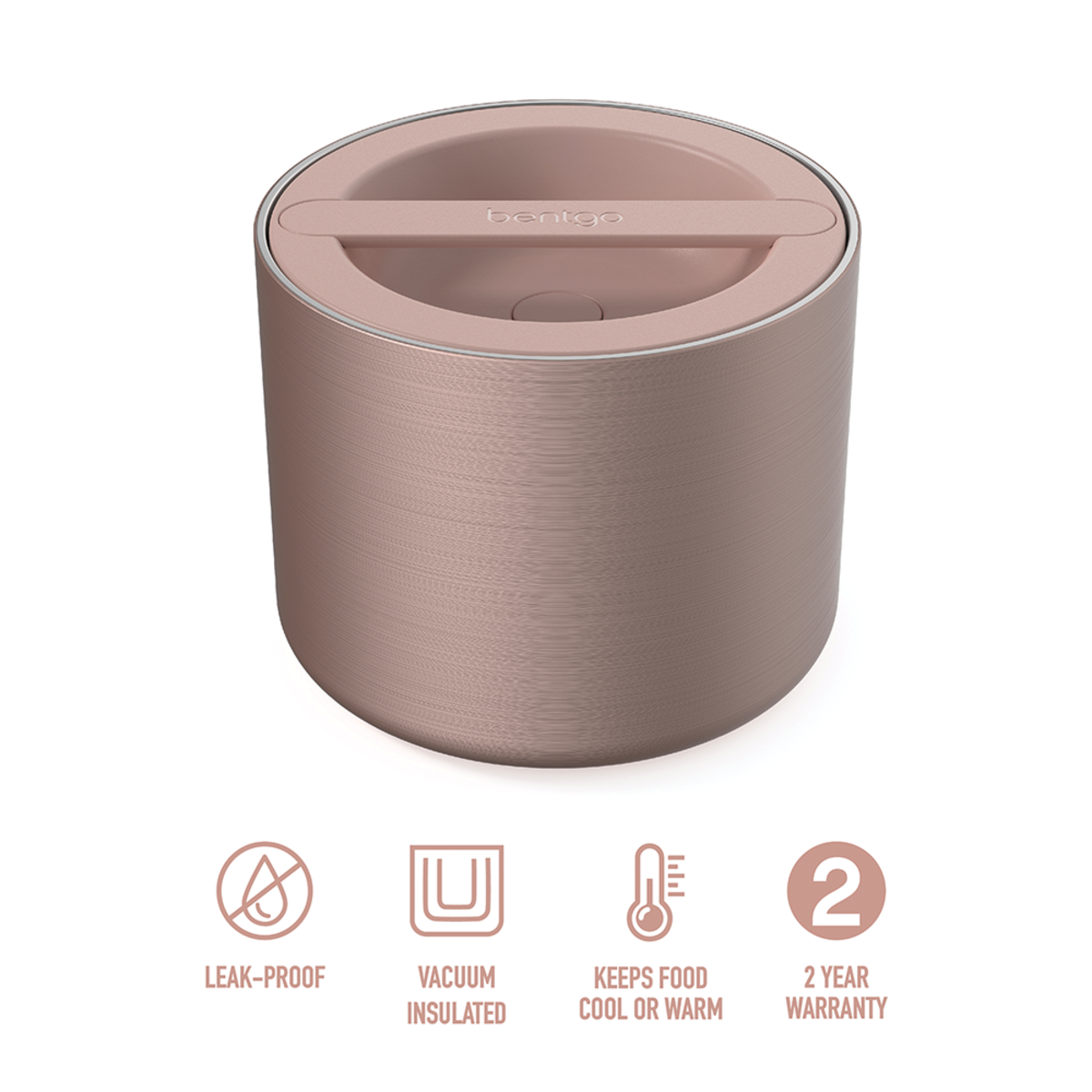 BENTGO STAINLESS STEEL INSULATED FOOD CONTAINER 560ML -Rose Gold