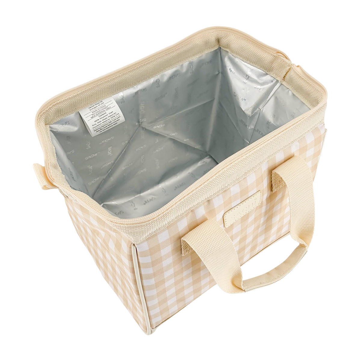 SACHI 'STYLE 34' INSULATED LUNCH BAG - BEIGE GINGHAM