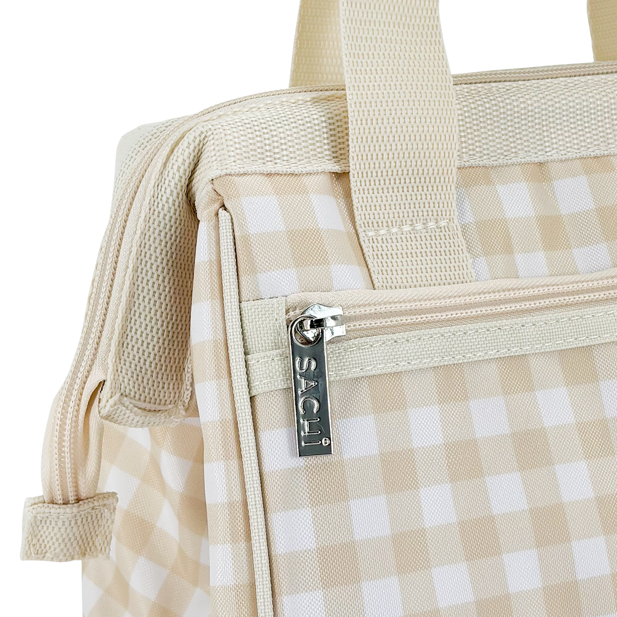 SACHI 'STYLE 34' INSULATED LUNCH BAG - BEIGE GINGHAM