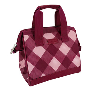 SACHI 'STYLE 34' INSULATED LUNCH BAG - BURGUNDY TARTAN