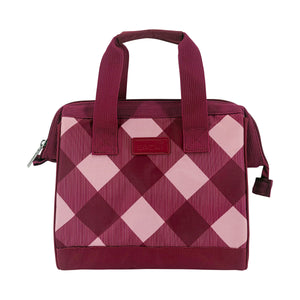 SACHI 'STYLE 34' INSULATED LUNCH BAG - BURGUNDY TARTAN