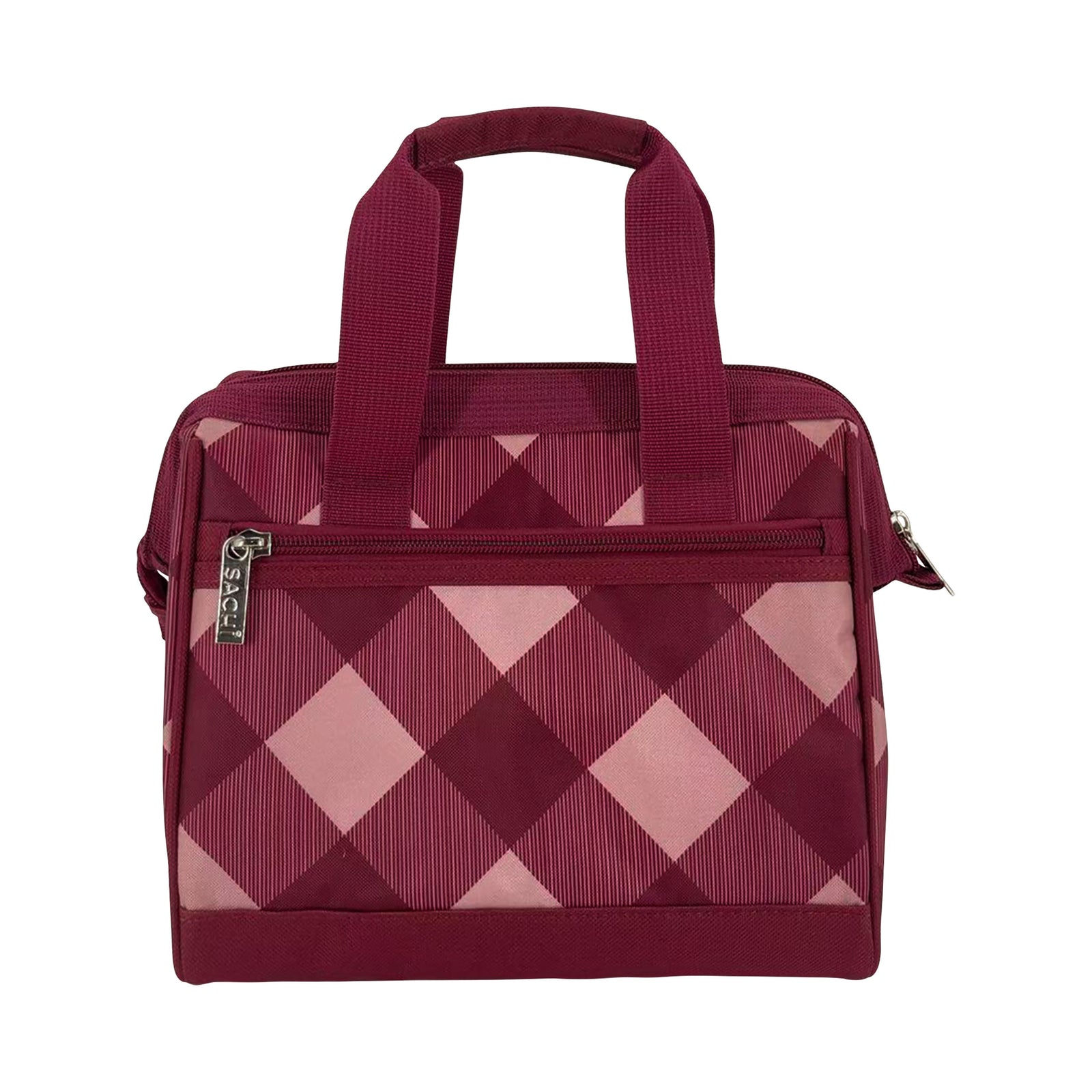 SACHI 'STYLE 34' INSULATED LUNCH BAG - BURGUNDY TARTAN