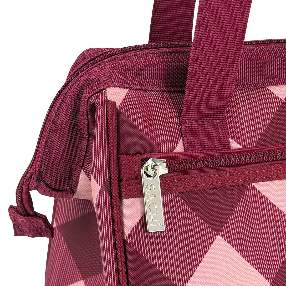 SACHI 'STYLE 34' INSULATED LUNCH BAG - BURGUNDY TARTAN