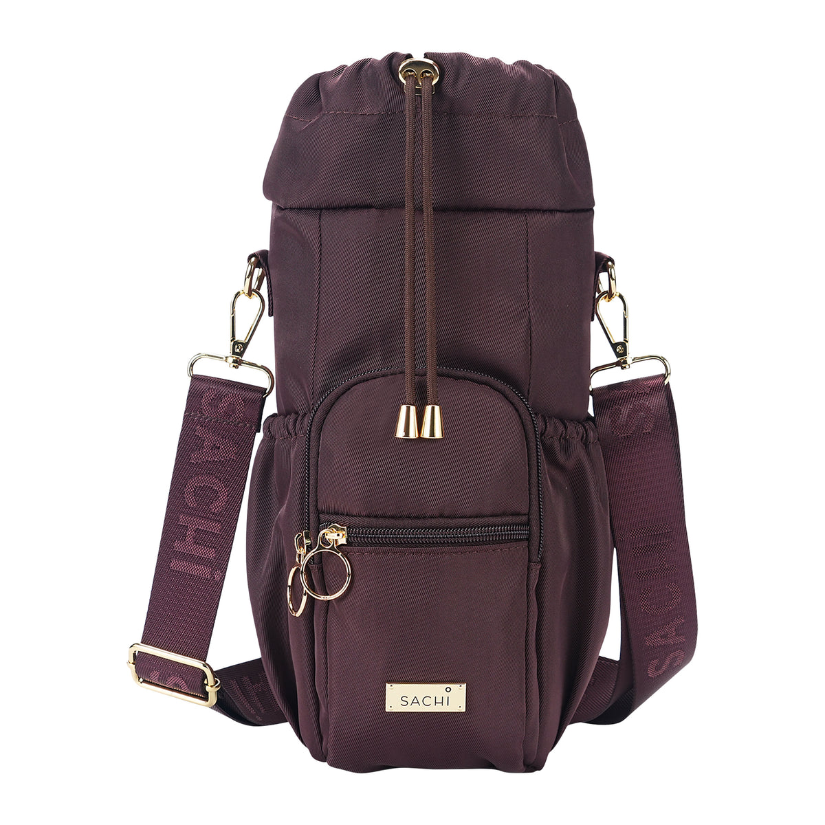 SACHI CROSSBODY INSULATED BOTTLE BAG  - BORDEAUX