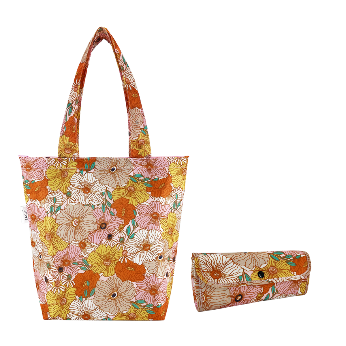 SACHI INSULATED MARKET TOTE -RETRO FLORA