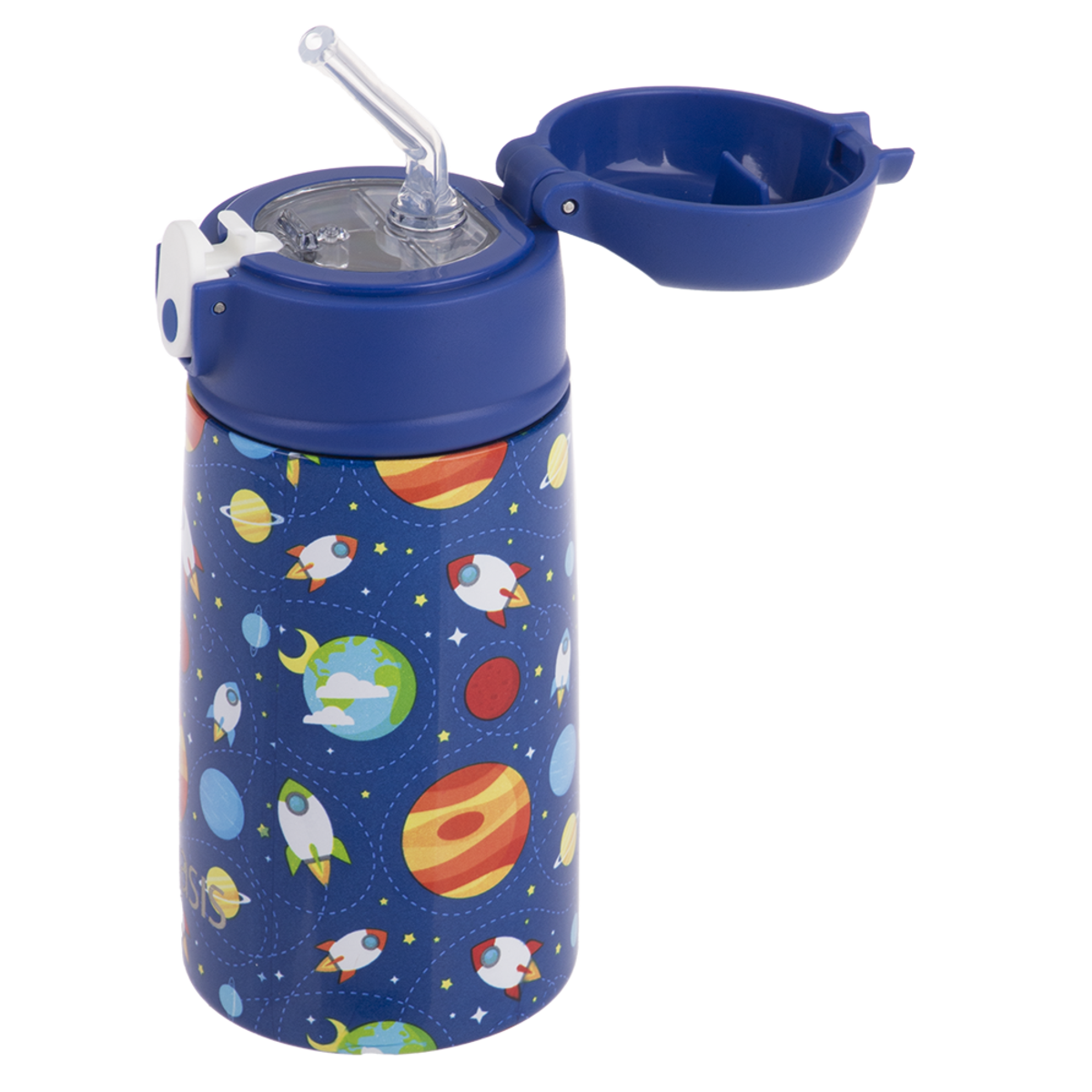 OASIS STAINLESS STEEL DOUBLE WALL INSULATED KID&#39;S DRINK BOTTLE W/ SIPPER 400ML - Outer Space