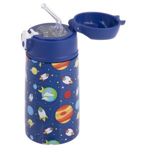 OASIS STAINLESS STEEL DOUBLE WALL INSULATED KID'S DRINK BOTTLE W/ SIPPER 400ML - Outer Space