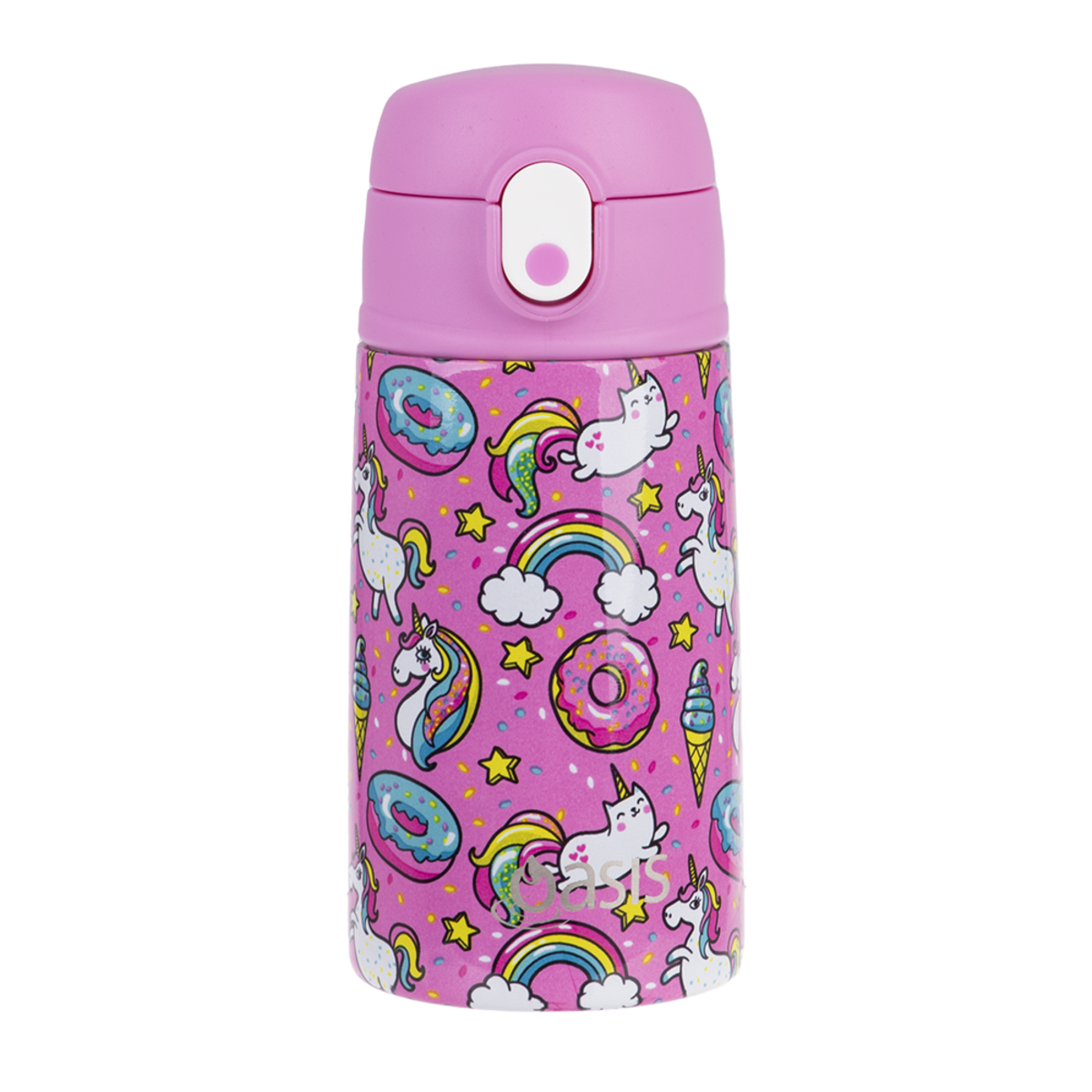 OASIS STAINLESS STEEL DOUBLE WALL INSULATED KID&#39;S DRINK BOTTLE W/ SIPPER 400ML - Unicorn