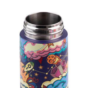 OASIS STAINLESS STEEL DOUBLE WALL INSULATED KID'S DRINK BOTTLE W/ SIPPER 550ML - ALIEN ADVENTURES