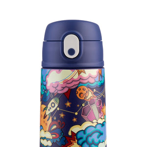 OASIS STAINLESS STEEL DOUBLE WALL INSULATED KID'S DRINK BOTTLE W/ SIPPER 550ML - ALIEN ADVENTURES